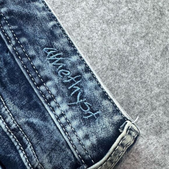 Body Con by Amethyst Juniors Size 9 Acid Wash Y2K Skinny Stretch Jeans - Picture 6 of 6